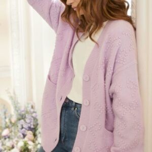 Needle & Thread Lilac Textured Cardigan
